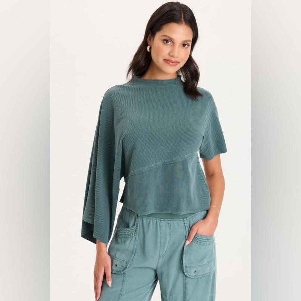 XCVI
GILCHRIST ASYMMETRICAL SLEEVE TOP
 In Ocean Storm Pigment